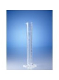 Цилиндр мерный высокий прозрачный, 1000 мл, с 6-гранным основанием, пластиковый PMP, класс A, с рельефной градуировкой (65295) (Vitlab)
