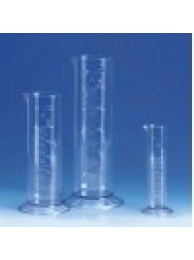 Цилиндр мерный низкий прозрачный, 1000 мл, с 6-гранным основанием, пластиковый SAN, класс B, с рельефной градуировкой (64591) (Vitlab)
